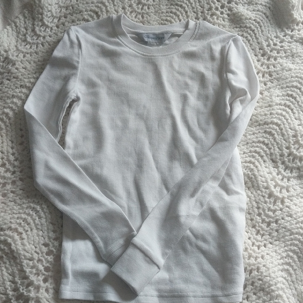 The Company Store Classic White Long Sleeve Tee